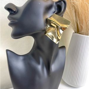 Gold Irregular Statement Earrings